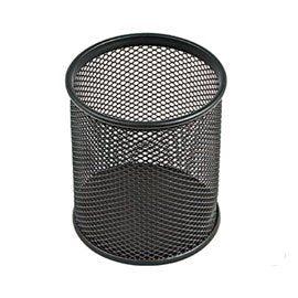 Bicchieri Porta Penne Metal Retinato d. 8 cm. Nero