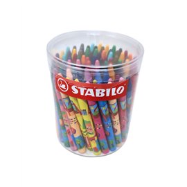 Pastelli a cera Stabilo Round Plastic Barattolo 80