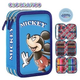SC 26 Astuccio 3 Zip Olografico Mickey