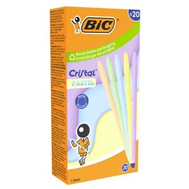 Penne Bic Cristal Pastel 20 pz.