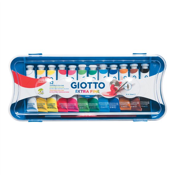 Tempere Giotto, valigetta da 12 tubetti