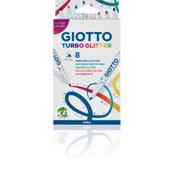 Pennarelli Giotto Turbo Glitter, confezione da 8
