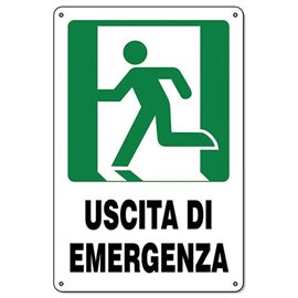 Targa 20x30 CC13 Uscita di Emergenza a Sinistra