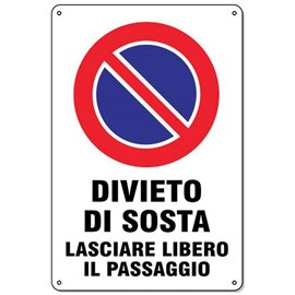 Targa 20x30 CC04 Divieto di Sosta Passaggio