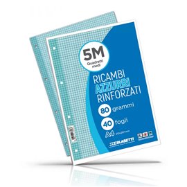 Ricambi 4 fori Rinforzati 80 gr A4 Col. 40 ff