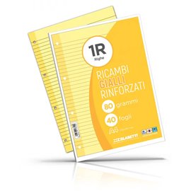 Ricambi 4 fori Rinforzati 80 gr A4 Col. 40 ff