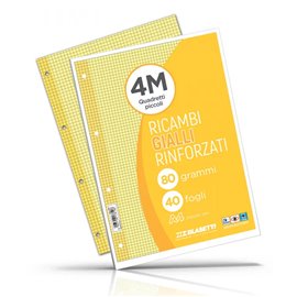 Ricambi 4 fori Rinforzati 80 gr A4 Col. 40 ff