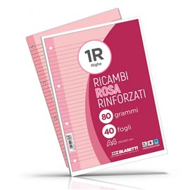 Ricambi 4 fori Rinforzati 80 gr A4 Col. 40 ff