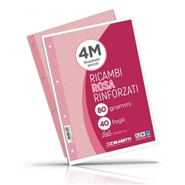Ricambi 4 fori Rinforzati 80 gr A4 Col. 40 ff