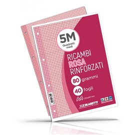 Ricambi 4 fori Rinforzati 80 gr A4 Col. 40 ff