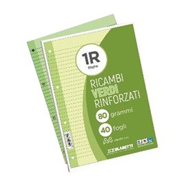 Ricambi 4 fori Rinforzati 80 gr A4 Col. 40 ff