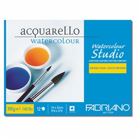 Blocchi Fabriano Watercolor Collato 1 lato 24x32 12 ff 300 gr. 17312432
