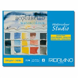 Blocchi Fabriano Watercolor Collato 1 lato 27x35 75 ff 300 gr. 75302735