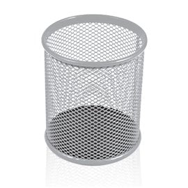 Bicchieri Porta Penne Metal Retinato d. 8 cm. Silver