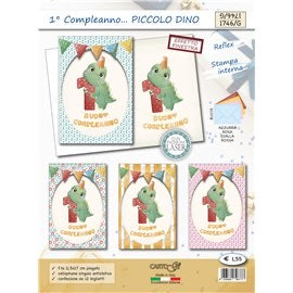 Biglietti CartoGi 25 1° Compleanno 1746/G Piccolo dino