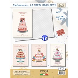 Biglietti CartoGi 25 Matrimonio 1756/G Torta degli sposi 3D