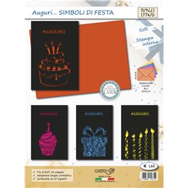 Biglietti CartoGi 25 Auguri generico 1774/G Simboli di festa