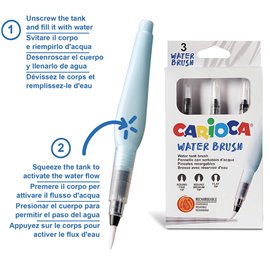 Pennelli Carioca Brush con contenitore acqua 3 pz. 43170
