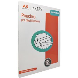 Pouches Memotak 250 mic. A3 100 pz.