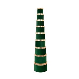 Scatole Regalo Star Natale 25 Set da 9 pz. Tonde Gold Verde