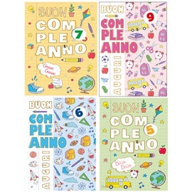 Biglietti Cecami 26 Buon Compleanno c/rotella 1-9 anni