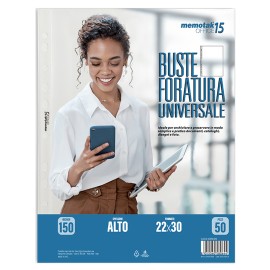 Buste 4 fori Memotak 22x30 150 micron 50 pz.