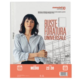 Buste 4 fori Memotak 22x30 100 micron 50 pz.