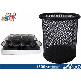 Bicchieri Porta Penne Metal cm. 10 Nero