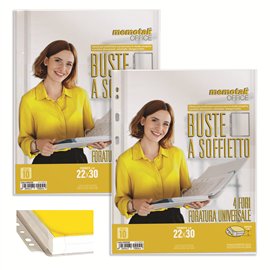Buste 4 fori Memotak 22x30 con soffietto 10 pz.