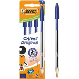 Bic Blister Cristal 4 pz. Blu