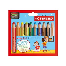 Pastelli Stabilo Woody a 10 + temperino