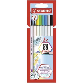 Pennarelli Stabilo Pen 68 Brush 8 colori