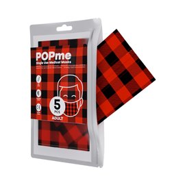 Mascherine uso Civile POPme Red Tartan da 5 pz.