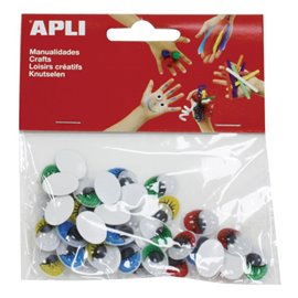 Apli Occhi Ovali Colorati con ciglia 40 pz.