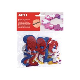 Gomma Eva Formine Numeri Glitter ades. 50 pz.