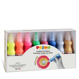 Colori a Tempera Primo 50 ml. Fluo/Metal a 8