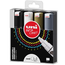 Marker Uni Chalk Scalpello Set P 4 pz.